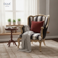 Fauteuil lounge EKAR Lafayette |   Fauteuil à dossier haut classique français pour salon