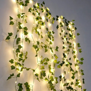 Guirlande de feuilles de lierre artificielles avec <span class=keywords><strong>lumières</strong></span> LED féériques pour la décoration de la maison, de la chambre, <span class=keywords><strong>des</strong></span> murs, <span class=keywords><strong>des</strong></span> mariages, <span class=keywords><strong>des</strong></span> fêtes, <span class=keywords><strong>des</strong></span> événements, <span class=keywords><strong>des</strong></span> jardins hawaïens - Product Image 5