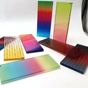 고품질 그라데이션 컬러 아트 무지개 빛깔의 Dichroic 코팅 유리 유리