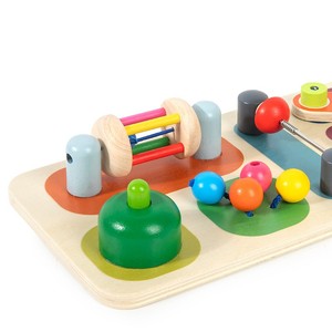 Tavola Sensoriale in Legno Tutto in Uno con Volante, Giocattolo Educativo per la Prima Infanzia, Gioco per lo Sviluppo delle Abilità Motorie Fini dei Bambini - Product Image 6
