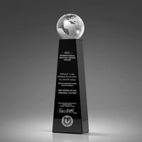 Globe de cristal noir créatif personnalisé trophée sport rencontre médaille de champion pour l'action de basket-ball fait pour les compétitions