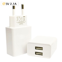 Adaptor Daya Universal 5V2A USB, Pengisi Daya USB Ganda 2.1A Tahan Api untuk Ponsel, Kamera, dan Perjalanan