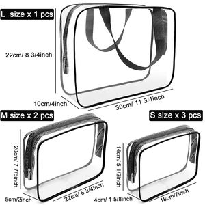 PVC/EVA <b>Transparent</b> Biodegradable Cosmetic Portable Travel Zipper <b>Bag</b> Gravure Printing Three-dimensional Matte Sealing Storage - Product Image 3