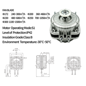 Motore a poli schermati per apparecchiature di refrigerazione, classe di protezione IP42, rotazione antioraria, motore di ricambio per ventola del condensatore - Product Image 3