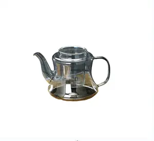 2024 New Smoky grey glass teapot household tea separation filter set