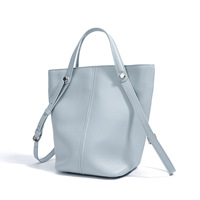 Sac seau à bandoulière en cuir de vachette de luxe haut de gamme, sac fourre-tout en cuir véritable avec doublure en polyester pour femmes