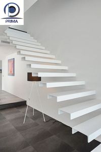 <span class=keywords><strong>Escalier</strong></span> flottant moderne sur mesure pour intérieur, marches en bois, poutre <span class=keywords><strong>de</strong></span> liaison dissimulée, <span class=keywords><strong>escalier</strong></span> suspendu avec garde-corps en verre pour villa - Product Image 5