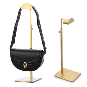 AURORA Height-Adjustable Polished Metal Bag/<b>Hat</b> Display <b>Stand</b> for Boutique Countertop - Product Image 3