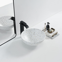Vasque de salle de bain ronde artistique en céramique émaillée, fabriquée à haute température, à poser sur comptoir