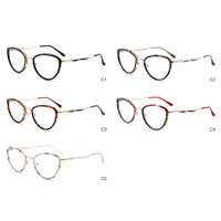 BONA Feuille Lunettes Rectangle Lunettes Optique Acétate Métal Mix Lunettes Cadre pour Myopie Lentille Noir