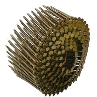 Clou en bobine collé à la filière, 15 degrés, 1 1/2 à 3 3/4, en acier au carbone zingué, à tige annulaire lisse, pour palettes, toiture et charpente