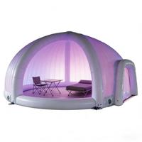 Tente dôme gonflable LED double couche en PVC de qualité commerciale, portable, quatre saisons, grande surface de 100 mètres carrés pour festival de musique