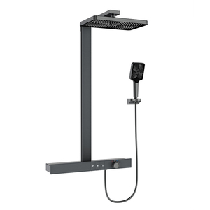 <span class=keywords><strong>Colonne</strong></span> <span class=keywords><strong>de</strong></span> <span class=keywords><strong>douche</strong></span> <span class=keywords><strong>thermostatique</strong></span> 3 fonctions en noir brossé avec mitigeur eau chaude et froide et fonction pluie - Product Image 2