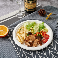 Assiettes jetables biodégradables en bagasse de canne à sucre 5'' 7'' – Vaisselle écologique compostable pour la maison, les fêtes, les restaurants et la restauration