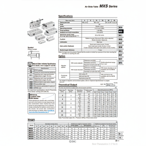 Table coulissante pneumatique SMC MXS12-40A linéaire pour robot pneumatique - Product Image 1
