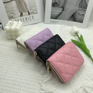 Credit Card Holder for Women Small PU Leather Credit Card Wallet Case with Zipper