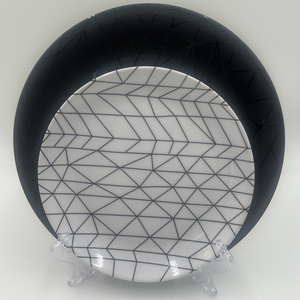 จานเสิร์ฟเมลามีนสีดำเรียบหรู ขนาด 10 นิ้ว/25 ซม. ลายเรขาคณิตทันสมัย สำหรับใช้ภายในและภายนอกอาคาร - Product Image 5