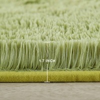 Tapis moderne de luxe en polyester uni à poils longs, extra épais et antidérapant, idéal pour la prière, l'exercice, le salon et la chambre à coucher