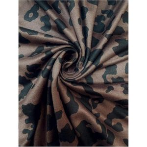 FOXA T-shirt imprimé léopard pour femme, col rond, manches courtes, haut asymétrique, streetwear - Product Image 5