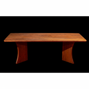 Mesa de comedor moderna de madera de nogal maciza, muebles para el hogar rectangulares para 10 personas con acabado de PU estable para uso en apartamentos o villas - Product Image 1