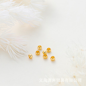 Gold Plated <b>Copper</b> Round Spacer Beads For <b>Bracelet</b> Making 14K Color Preserving Jewelry Findings Ga0066 - Product Image 4