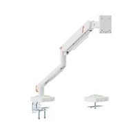 Support d'écran unique LDT111-C012L 17"-49" 20KG blanc avec base lumineuse RGB et support VESA pour la maison et le gaming