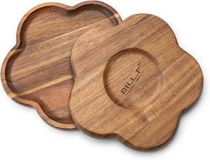 Assiettes et plateaux à dîner en bois d'acacia antidérapants, 4 pièces, 8 pouces, pour la décoration de la maison, légumes, fruits, charcuterie, apéritifs - Product Image 3