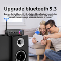 M19 BT 5.3 Amplifier Stereo Receiver, penerima Stereo 2 saluran 100W * 2 HiFi Kelas D Amp dengan Input RCA/optik/koaksial/mikrofon kontrol Treble Bass
