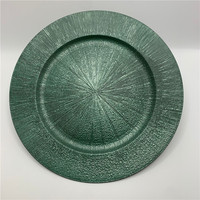 Assiettes de présentation en plastique doré pailleté de 13 pouces pour assiettes de dîner, décoration de mariage et de fête