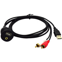 Installation de montage de tableau de bord de voiture étanche USB/Aux 2RCA accessoire câble d'extension universel UR2 1m/ 2m
