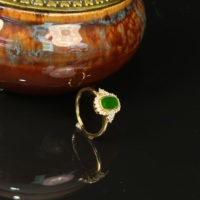Bague en jadéite birmane naturelle de qualité A, vintage, ajustable, verte, pour femme, à porter au quotidien, cadeau (avec NGTC)