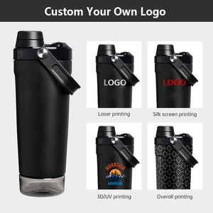 Toptan 20oz Protein Tozu Shake Bardağı Saplı Saklama Bölmeli İzoleli Shake Şişesi Spor Salonu Fitness <span class=keywords><strong>Shaker</strong></span> Karıştırma Bardağı - Product Image 3