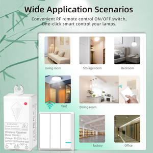 80-275V đầu vào rộng <span class=keywords><strong>RF</strong></span> 3 gang chuyển đổi không dây Kit với 200m dài-phạm vi Receiver 10A công suất từ xa chuyển đổi ánh sáng OEM tùy chỉnh - Product Image 2