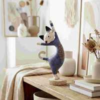 Italienischer Harz-Katzen-Ornament im Vintage-Stil für Wohnzimmer, Eingangsbereich, TV-Schrank – Hochwertige Nischen-Dekoration für Ihr Zuhause im Mid-Century-Look