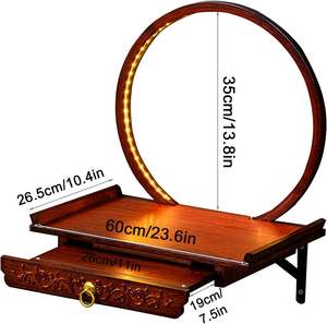 Tütsü teklifleri için LED ışık küçük budist kabine meditasyon ile duvara monte buda sunak raf Shrine - Product Image 3