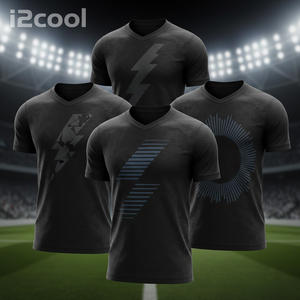 Maglia da Calcio Nera I2COOL Technology, Morbida e Traspirante, ad Asciugatura Rapida, con Tessuto Rinfrescante e Antimicrobico per Partite - Product Image 1