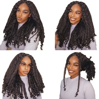 Perruques longues à bandeau en fibre synthétique haute température, sans colle, résistantes à la chaleur, style afro classique bouclé, densité 150%