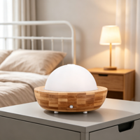 Diffuseur d'arômes en bois grainé 200 ml avec lumière LED nocturne, humidificateur ultrasonique à huiles essentielles pour chambre à coucher