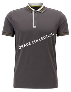 Camiseta de Golf para hombre, camiseta de manga corta de Color sólido con cremallera, camiseta de rendimiento, Body Fit - Product Image 4