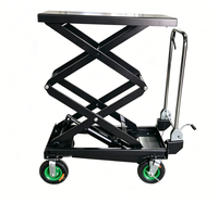 Plateforme élévatrice à ciseaux semi-électrique à poussée manuelle, chariot de levage hydraulique stable avec système de protection contre les surcharges