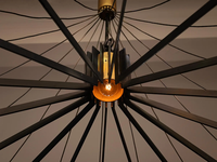 Lustre Moderne Industriel en Forme de Roue de Chariot, Grand Luminaire Suspendu Rond en Laiton Massif pour Hall d'Hôtel, Salle à Manger, Bar, Club