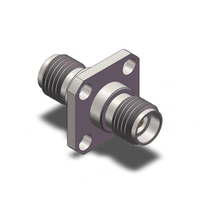 Adaptador ZCOM 3.5(F)-3.5(F) Hembra a Hembra de 3.5 con Brida de 4 Orificios, Bajo VSWR, Baja Pérdida de Inserción, Conector Coaxial RF de CC-33GHz