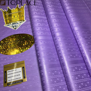 Tissu de Dentelle <span class=keywords><strong>Bazin</strong></span> 100 % Coton, 5 Mètres, Haute Qualité, Couleur Blanche, pour <span class=keywords><strong>Robe</strong></span> de Mariage ou de Soirée Nigériane - Product Image 6