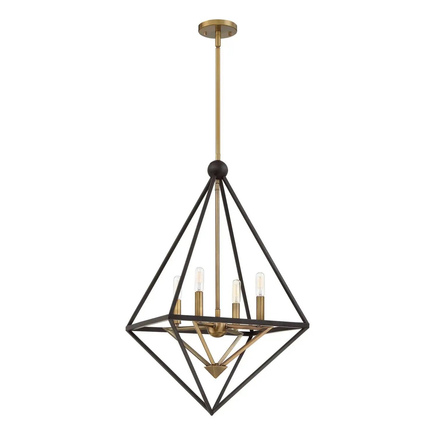 Amazon 4-Light Aged Gold Lantern Pendant Lamp Adjustable Height Metal Light Fixture 12"Classic Cage Chandelier For Kitchen