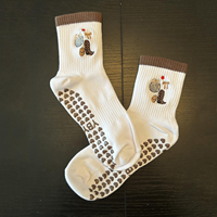 Échantillon Gratuit, Faible MOQ, Chaussettes de Yoga Personnalisées avec Logo Brodé, Chaussettes de Fitness pour Femmes, Antidérapantes, Chaussettes de Pilates avec Logo Personnalisé