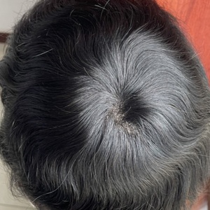 วิกผมชายแบบธรรมชาติ ทรงฮอลลีวูด ฟรอนท์เชฟ ชัป เอ  ทำจากผมแท้  คุณภาพดี  พร้อมปิดผมบาง  สำหรับผู้ชาย # 1A - Product Image 5