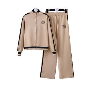 Completo Sportivo <span class=keywords><strong>Donna</strong></span> Moda Transfrontaliera Primavera Autunno 2026 Nuovo Ricamato a Righe con Cerniera Lavorato a Maglia Jacquard Maniche Lunghe - Product Image 5