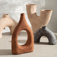 Minimaliste créatif géométrique mat glaçure maison bureau décorations vase poterie fleur vase pour la décoration intérieure