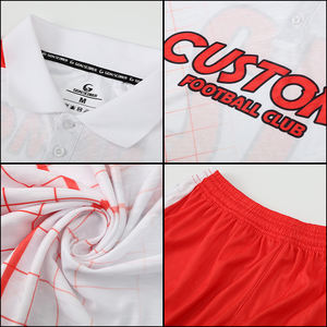 Großhandel Erwachsene Günstige Fußball Uniform Shirts Custom Print Herren Kurzarm Fußball Shirts Atmungsaktive Fußball Trikot Sets Q708 - Product Image 5