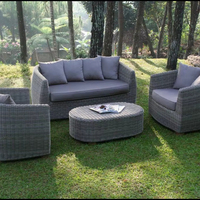 Ensemble de canapés d'extérieur modernes et postmodernes en aluminium, coussins en mousse haute densité imperméables, design durable, résistant à la rouille, écologique, pour le loisir